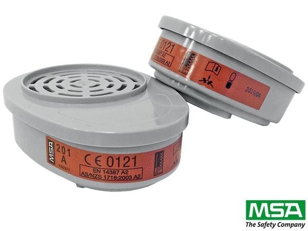 Fitler gegen Dämpfe A2 für Halbmasken MSA 2St. Fitler gegen Dämpfe A2 für Halbmasken MSA 2St.