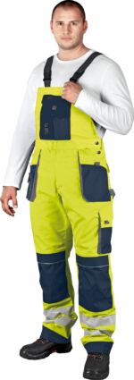 Reflektierende Hose für Hosenträger PROFI HIVIS NAVY