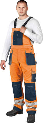 Reflektierende Hose für Hosenträger PROFI HIVIS NAVY