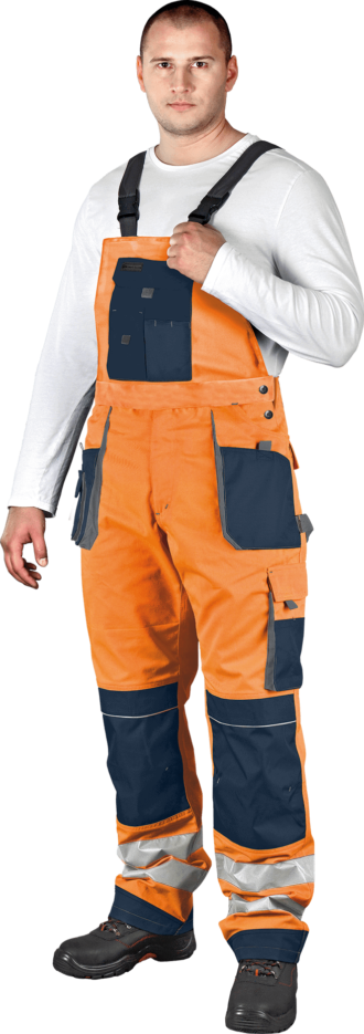 Reflektierende Hose für Hosenträger PROFI HIVIS NAVY