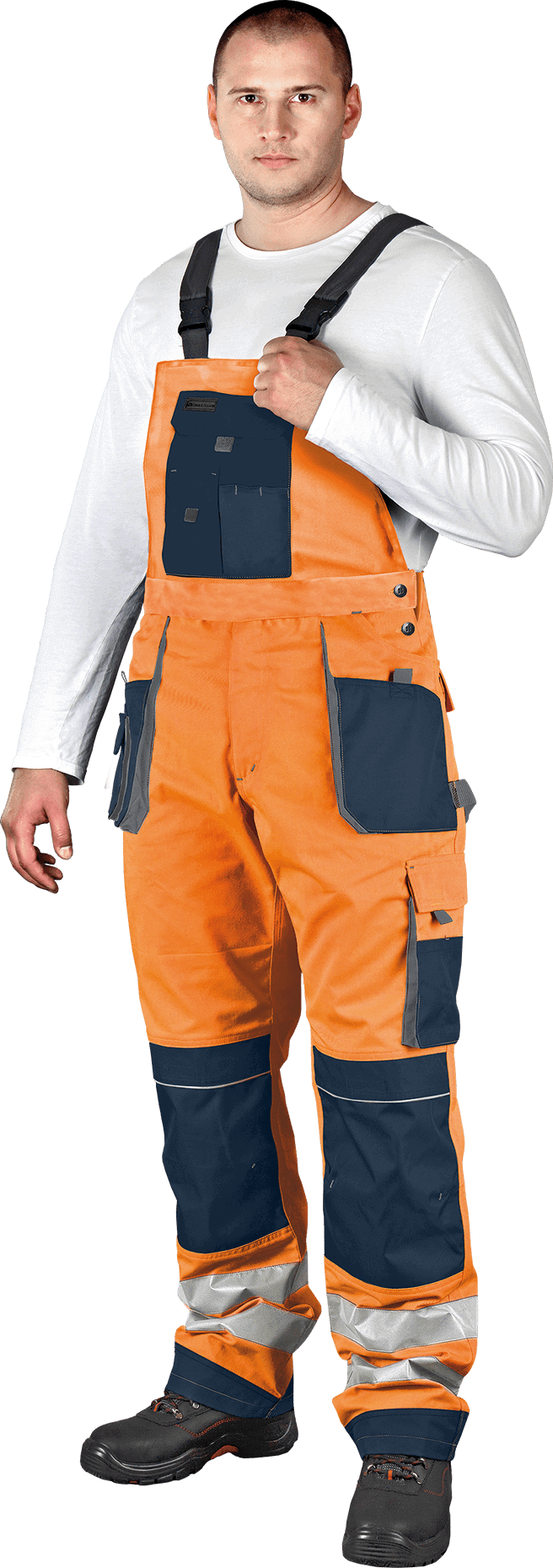 Reflektierende Hose für Hosenträger PROFI HIVIS NAVY Reflektierende Hose für Hosenträger PROFI HIVIS NAVY