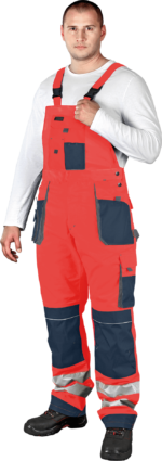 Reflektierende Hose für Hosenträger PROFI HIVIS NAVY