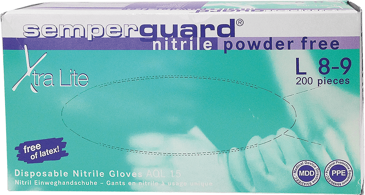 Nicht gepuderte Einweghandschuhe aus Nitril XTRA 200 Stück Nicht gepuderte Einweghandschuhe aus Nitril XTRA 200 Stück