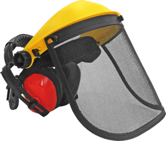 Seilsägeschild mit FORT-Kopfhörer