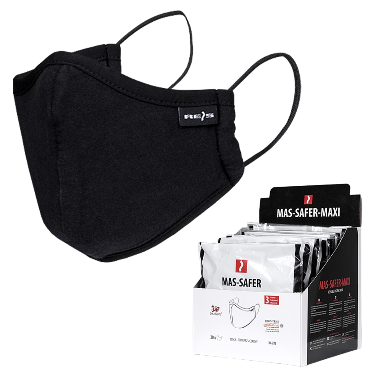 Herren-Hygiene-Baumwolltuch 3 Lagen SAFER BLACK MAXI Herren-Hygiene-Baumwolltuch 3 Lagen SAFER BLACK MAXI