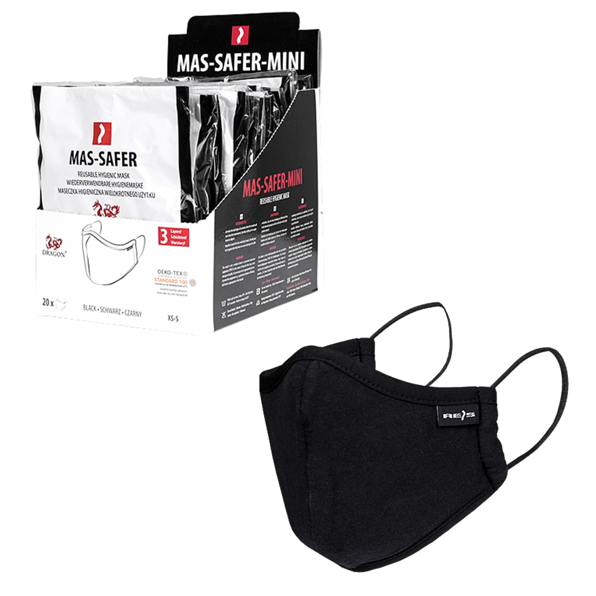 Baby-Hygiene-Baumwolltuch 3 Lagen SAFER BLACK MINI Baby-Hygiene-Baumwolltuch 3 Lagen SAFER BLACK MINI