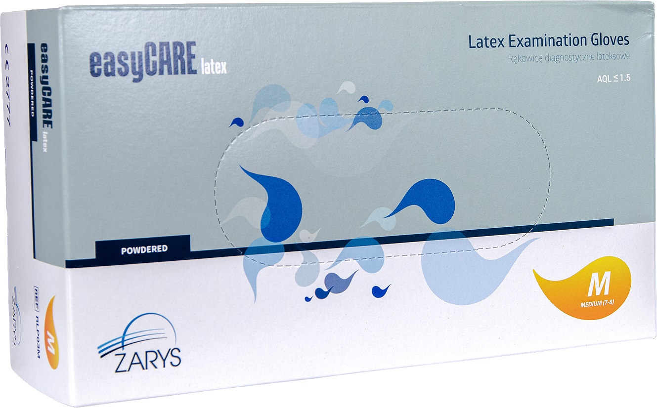 Latex-Einmalhandschuhe für die Diagnostik ZARYS easyCARE gepudert Latex-Einmalhandschuhe für die Diagnostik ZARYS easyCARE gepudert