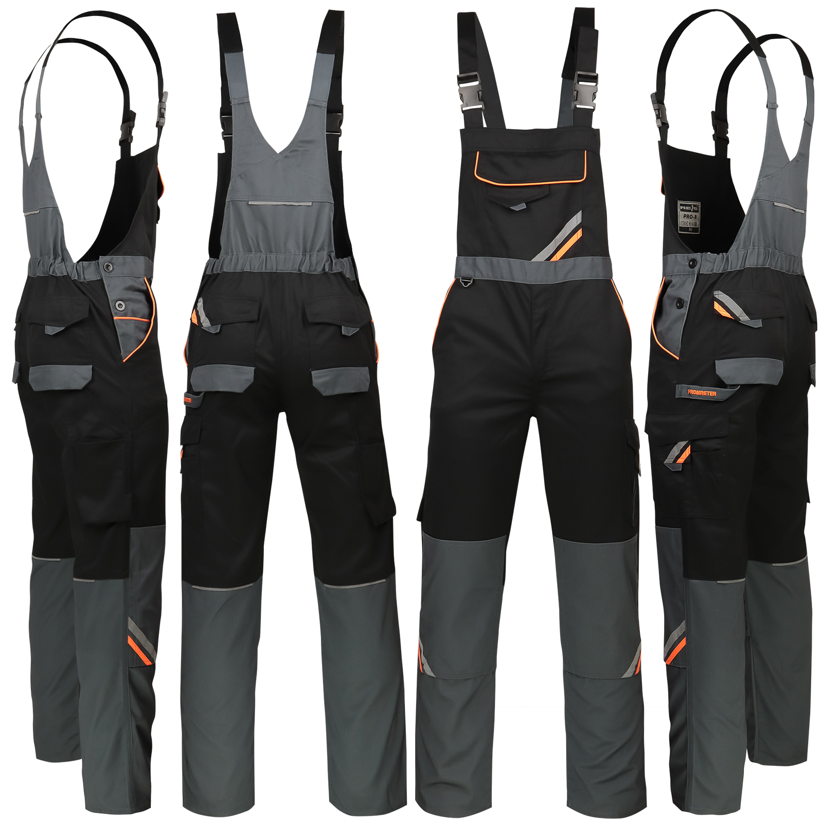 Arbeitsoverall für Hosenträger PRO BLACK DUAL Arbeitsoverall für Hosenträger PRO BLACK DUAL