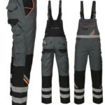 Arbeitsoverall für Hosenträger PRO GREY REFLEX
