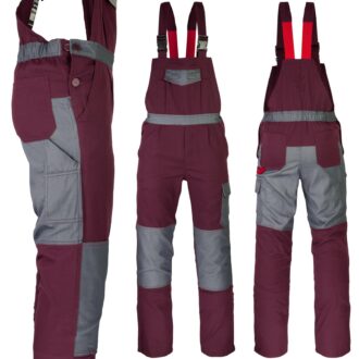 Arbeitshose mit Hosenträgern DELUX BURGUNDY
