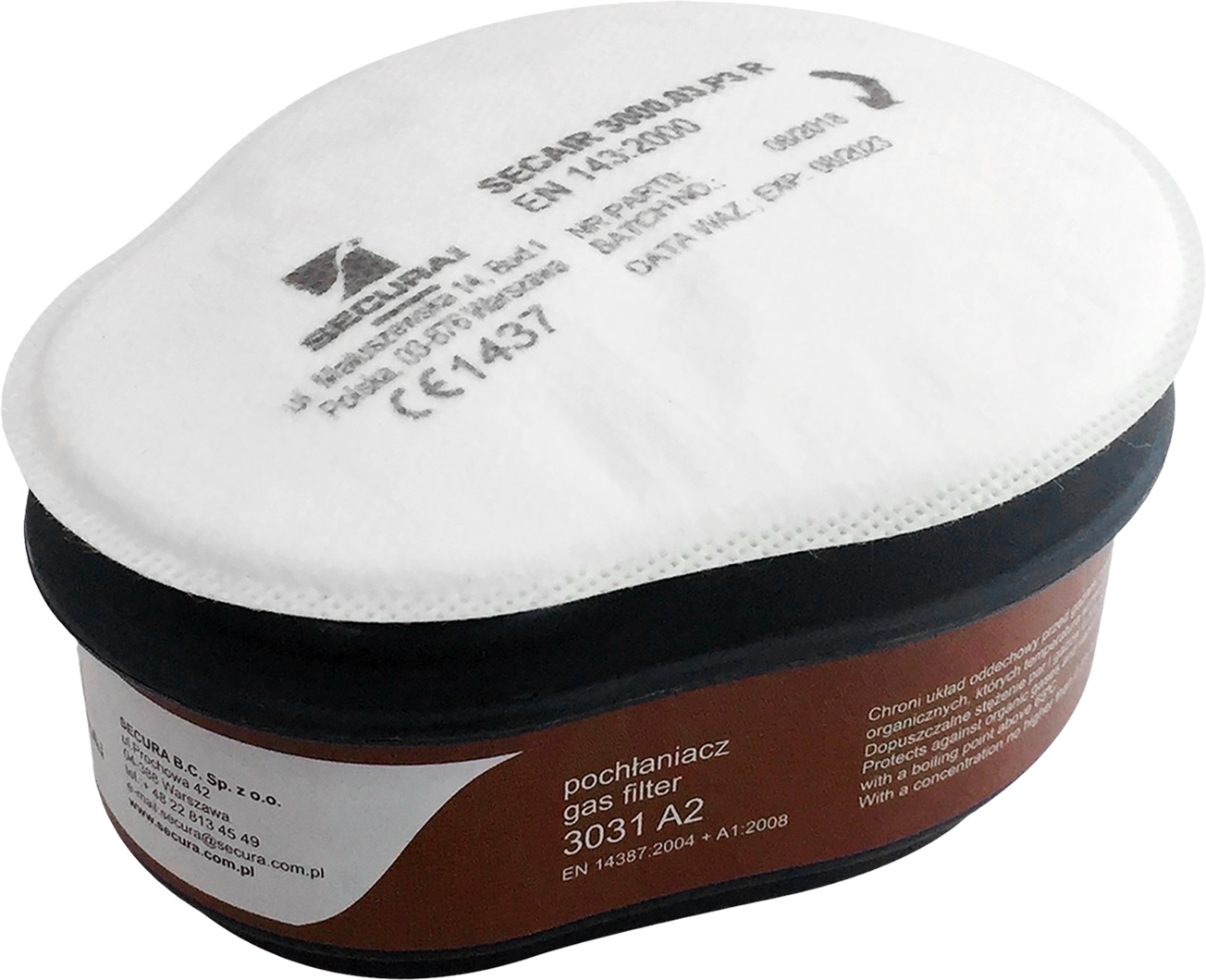 Gas- und Staubfilter A2P3 R SECURA Gas- und Staubfilter A2P3 R SECURA