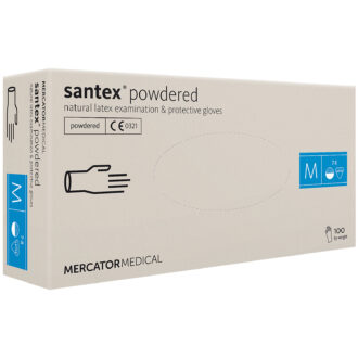 Diagnostik-Latexhandschuhe 100 Stück MERCATOR Santex® gepudert mit Textur