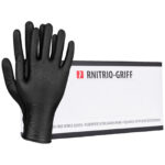 Dickere schwarze Nitrilhandschuhe 50 St. BLACKER GRIFF ungepudert
