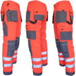 Reflektierende Overalls PROFI HIVIS GRAU ROT