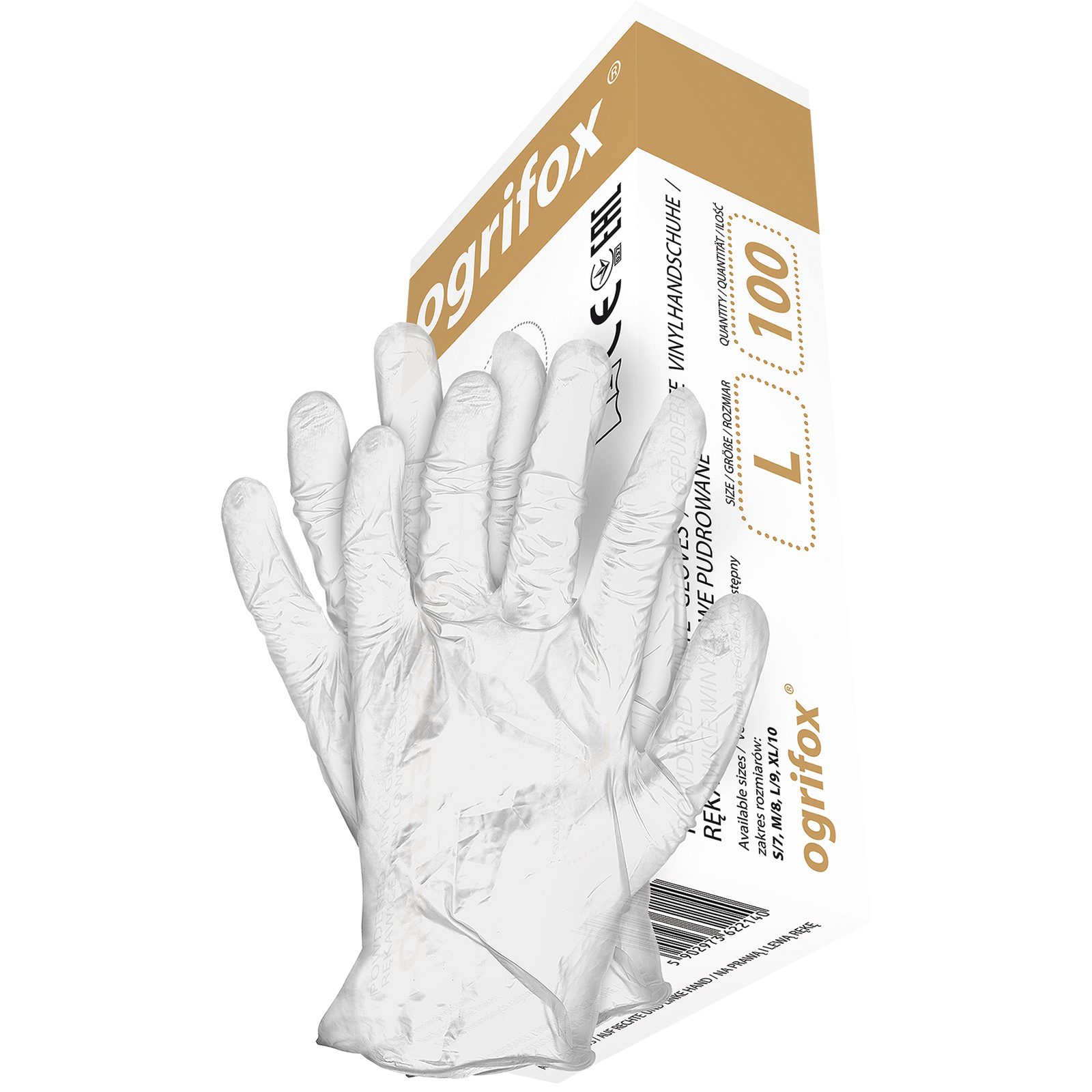 Einweg-Vinylhandschuhe OGRIFOX 100 Stück gepudert Einweg-Vinylhandschuhe OGRIFOX 100 Stück gepudert