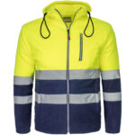 Reflektierender Fleece-Kapuzenpullover HIVIS HOOD NAVY