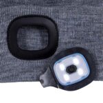 Wintermütze mit LED-Taschenlampe SHINE BLACK