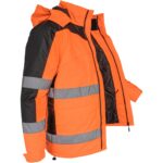 Reflektierende isolierte Arbeitsjacke mit Kapuze TORTON ORANGE
