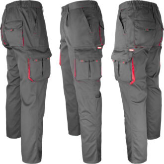 Arbeitshose mit Elastan MANNLAND GRAU ROT