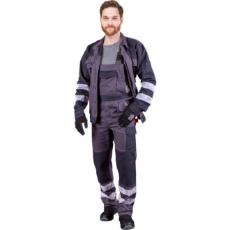 Arbeitshose mit Hosenträgern DELUX REFLEX GREY