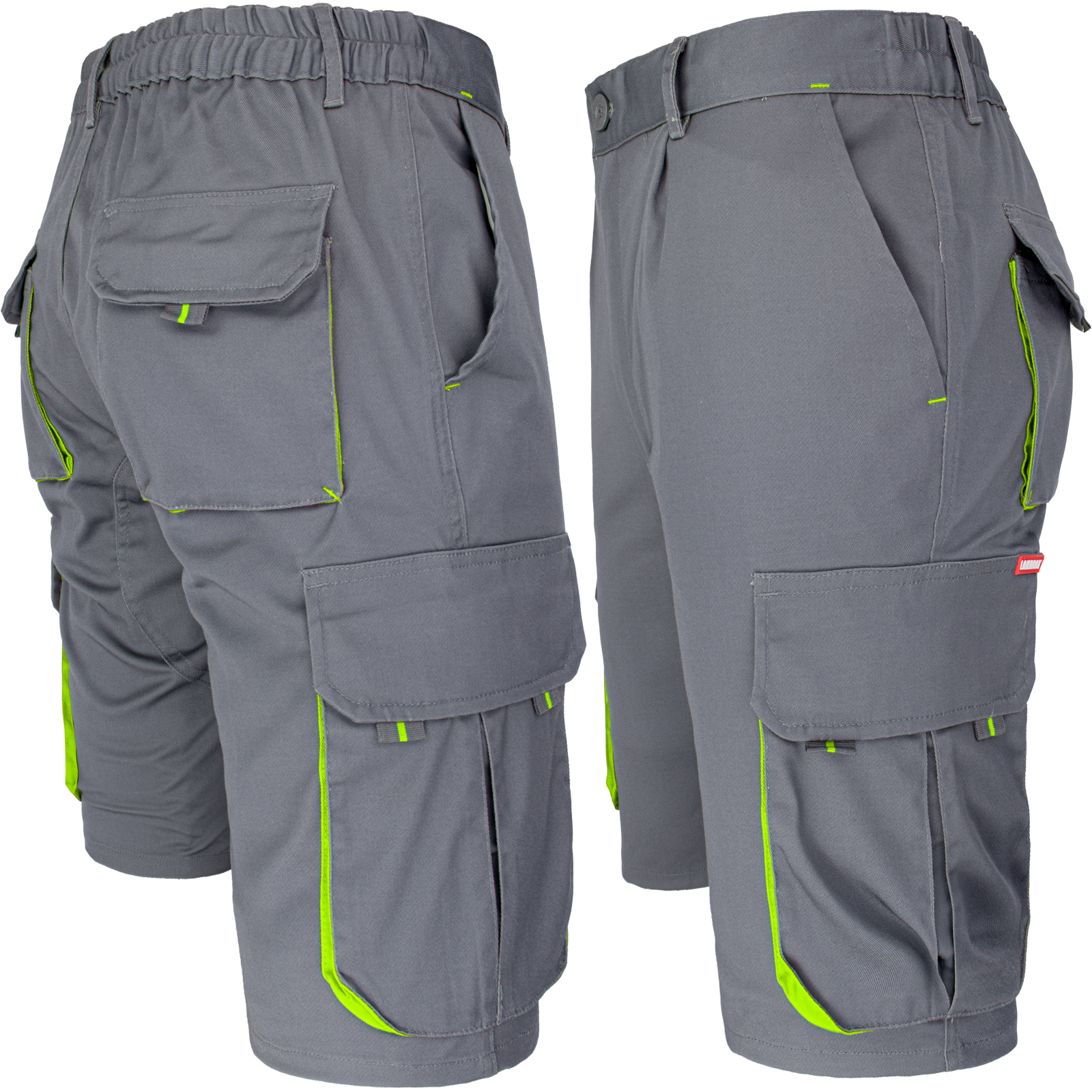 Damen-Overall Shorts mit Elastan FRAULAND GRAU GELB Damen-Overall Shorts mit Elastan FRAULAND GRAU GELB