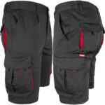 Montage-Shorts mit Elastan MANNLAND SCHWARZ ROT