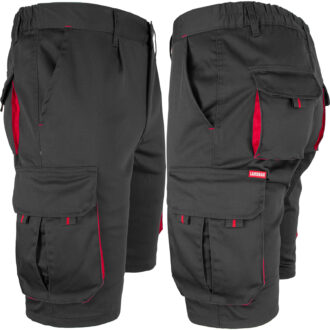 Montage-Shorts mit Elastan MANNLAND SCHWARZ ROT