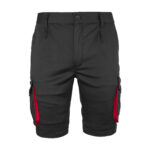 Montage-Shorts mit Elastan MANNLAND SCHWARZ ROT