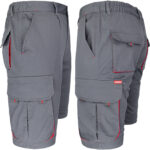 Montage-Shorts mit Elastan MANNLAND GRAU ROT