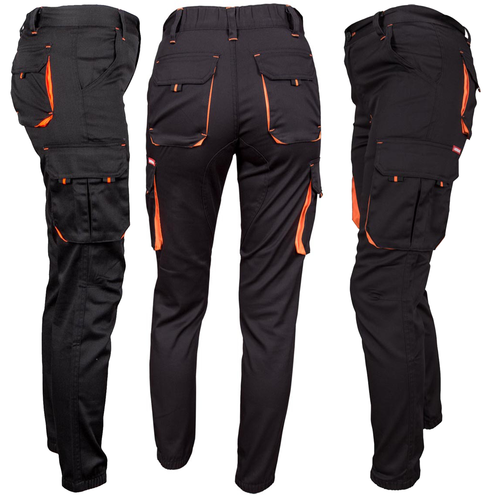Damen Arbeitsoverall mit Elastan FRAUJOG BLACK ORANGE Damen Arbeitsoverall mit Elastan FRAUJOG BLACK ORANGE