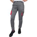 Damen Arbeitsoverall mit Elastan FRAUJOG GRAU ROT