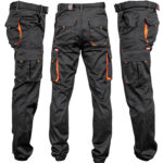 Arbeitshose mit Elastan MANJOG BLACK ORANGE