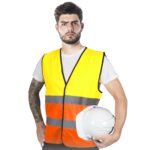 Zweifarbige reflektierende Weste ALEXIS DUAL YELLOW ORANGE