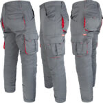 Arbeitshose mit Elastan MANJOG GRAU ROT