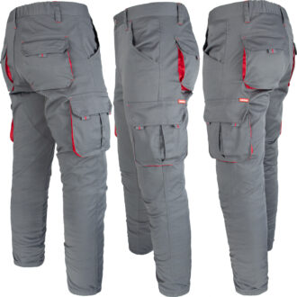 Arbeitshose mit Elastan MANJOG GRAU ROT