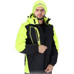 Winterarbeitsjacke mit Kapuze HOLM YELLOW