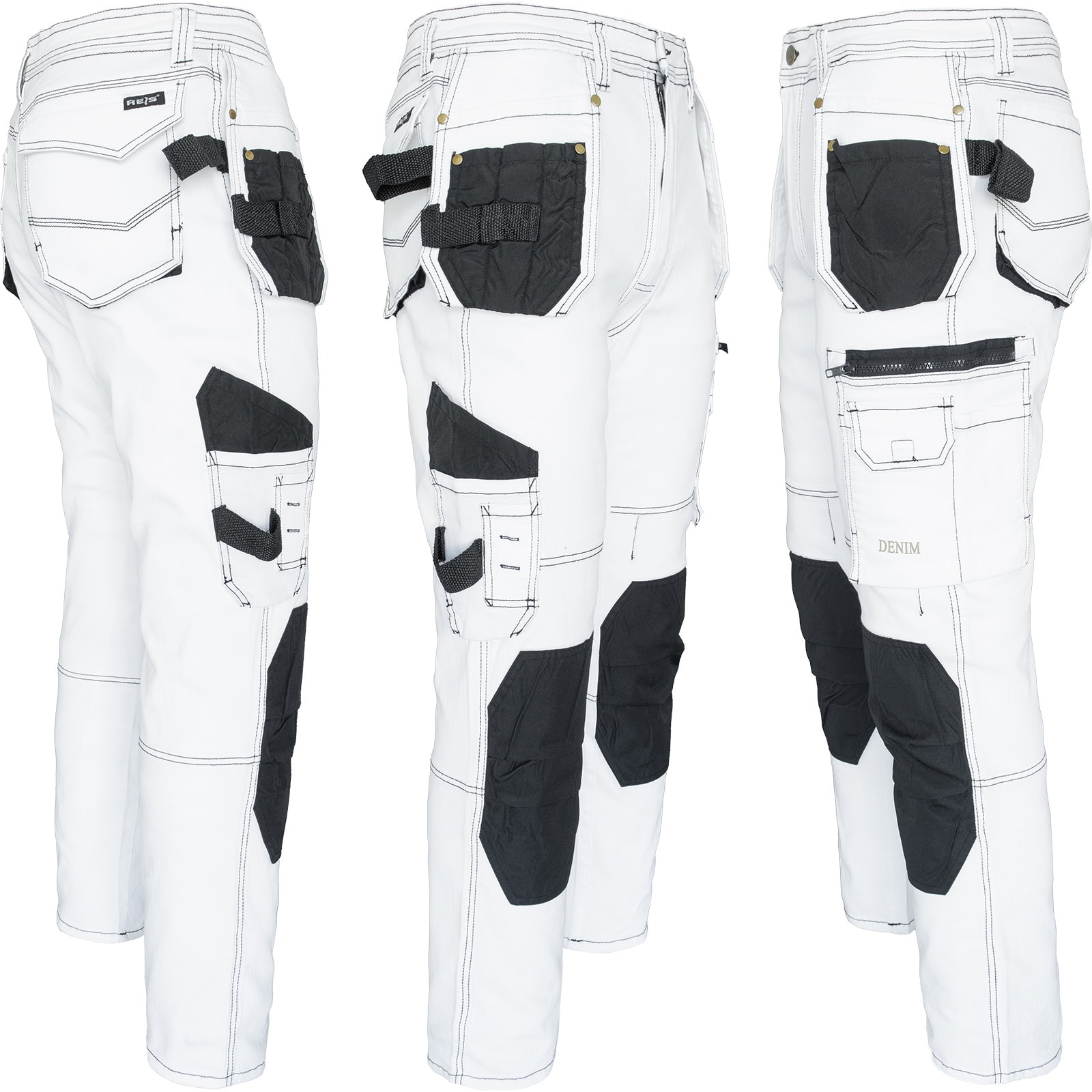 Stretch-Jeans-Arbeitshose JEANS WORK WHITE Stretch-Jeans-Arbeitshose JEANS WORK WHITE