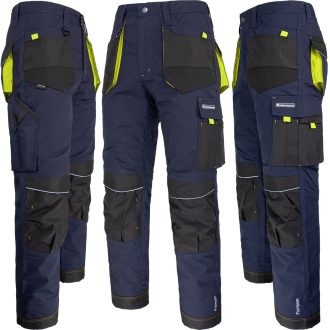 Arbeitshose bis zur Taille PROFI NAVY GELB 2.0