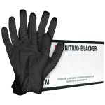 Schwarze, puderfreie Nitrilhandschuhe, 100 Stück, BLACKER